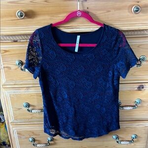 Elegant Blue Lace Top